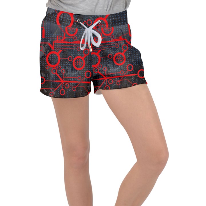 Tech - Red Velour Lounge Shorts