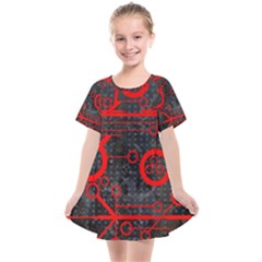 Tech - Red Kids  Smock Dress by ExtraGoodSauce