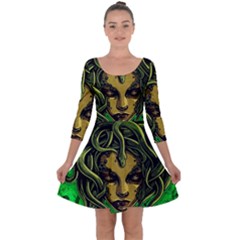 Medusa Quarter Sleeve Skater Dress by ExtraAwesomeSauce