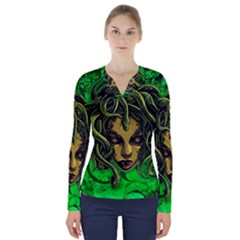 Medusa V-neck Long Sleeve Top by ExtraGoodSauce