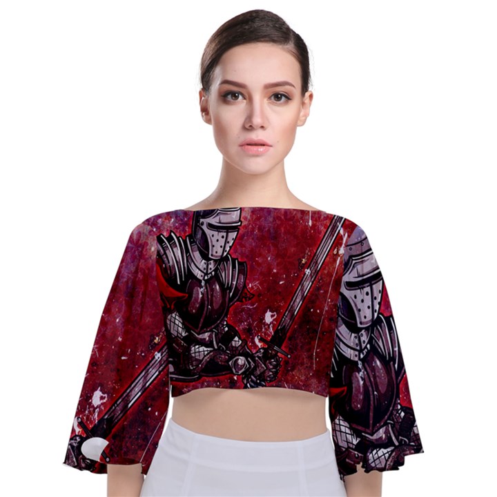 Knight Tie Back Butterfly Sleeve Chiffon Top