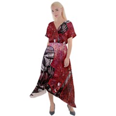 Knight Cross Front Sharkbite Hem Maxi Dress