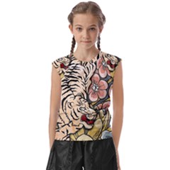 White Tiger Kids  Raglan Cap Sleeve Tee