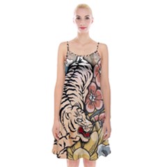 White Tiger Spaghetti Strap Velvet Dress by ExtraGoodSauce