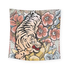 White Tiger Square Tapestry (small) by ExtraGoodSauce