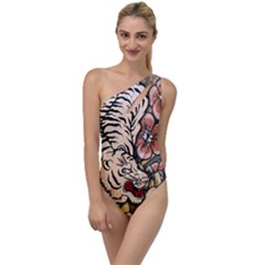 White Tiger To One Side Swimsuit by ExtraGoodSauce