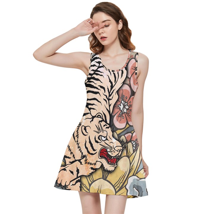 White Tiger Inside Out Racerback Dress