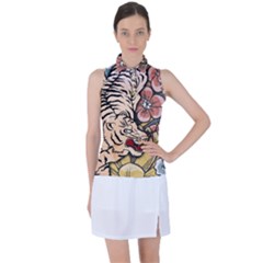 White Tiger Women s Sleeveless Polo Tee