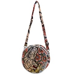 White Tiger Crossbody Circle Bag