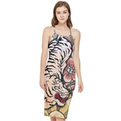 White Tiger Bodycon Cross Back Summer Dress