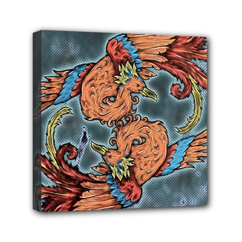 Chinese Phoenix Mini Canvas 6  X 6  (stretched) by ExtraAwesomeSauce