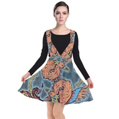 Chinese Phoenix Plunge Pinafore Dress