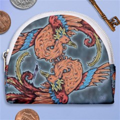 Chinese Phoenix Horseshoe Style Canvas Pouch