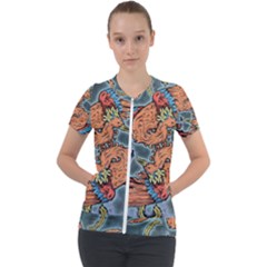 Chinese Phoenix Short Sleeve Zip Up Jacket by ExtraGoodSauce