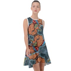 Chinese Phoenix Frill Swing Dress by ExtraGoodSauce