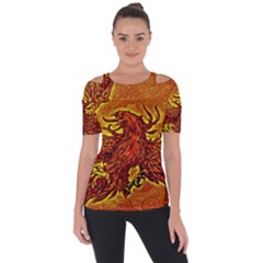 Phoenix Rising Shoulder Cut Out Short Sleeve Top by ExtraAwesomeSauce