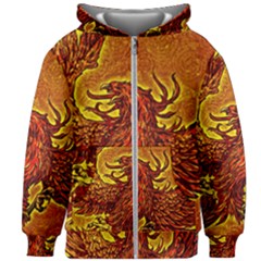 Phoenix Rising Kids  Zipper Hoodie Without Drawstring by ExtraGoodSauce