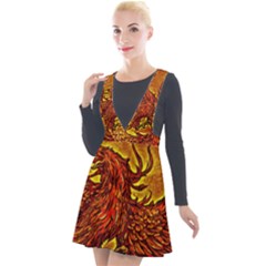 Phoenix Rising Plunge Pinafore Velour Dress by ExtraGoodSauce