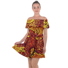 Phoenix Rising Off Shoulder Velour Dress by ExtraGoodSauce