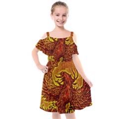 Phoenix Rising Kids  Cut Out Shoulders Chiffon Dress by ExtraGoodSauce