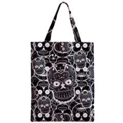 Sugar Skulls Bw Zipper Classic Tote Bag by ExtraGoodSauce