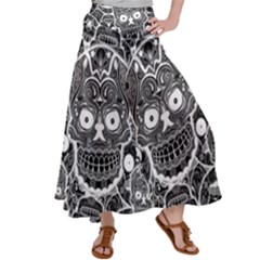 Sugar Skulls Bw Satin Palazzo Pants by ExtraGoodSauce