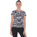 Sugar Skulls Bw Short Sleeve Sports Top  View1