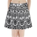 Sugar Skulls Bw Pleated Mini Skirt View1