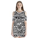 Sugar Skulls Bw Shoulder Cutout Velvet One Piece View1