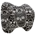 Sugar Skulls Bw Head Support Cushion View3