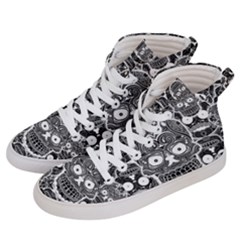 Sugar Skulls Bw Men s Hi-top Skate Sneakers by ExtraGoodSauce