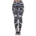 Sugar Skulls Bw Lightweight Velour Leggings View2