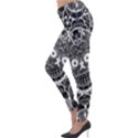 Sugar Skulls Bw Lightweight Velour Leggings View3