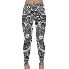 Sugar Skulls Bw Lightweight Velour Classic Yoga Leggings by ExtraGoodSauce