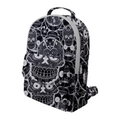 Sugar Skulls Bw Flap Pocket Backpack (large) by ExtraGoodSauce