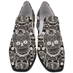 Sugar Skulls Bw Women Slip On Heel Loafers by ExtraGoodSauce