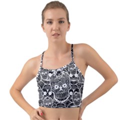 Sugar Skulls Bw Mini Tank Bikini Top by ExtraGoodSauce