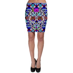 Sugar Skull Pattern 2 Bodycon Skirt by ExtraGoodSauce