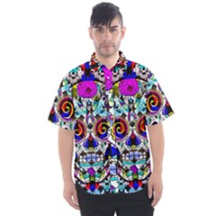 Sugar Skull Pattern 2 Men s Short Sleeve Shirt