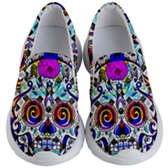 Sugar Skull Pattern 2 Kids Lightweight Slip Ons by ExtraGoodSauce