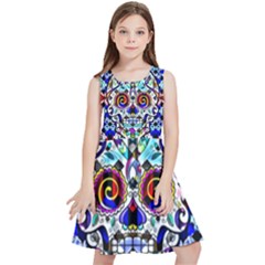 Sugar Skull Pattern 2 Kids  Skater Dress