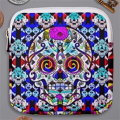 Sugar Skull Pattern 2 Mini Square Pouch by ExtraGoodSauce