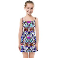 Sugar Skull Pattern 2 Kids  Summer Sun Dress by ExtraGoodSauce