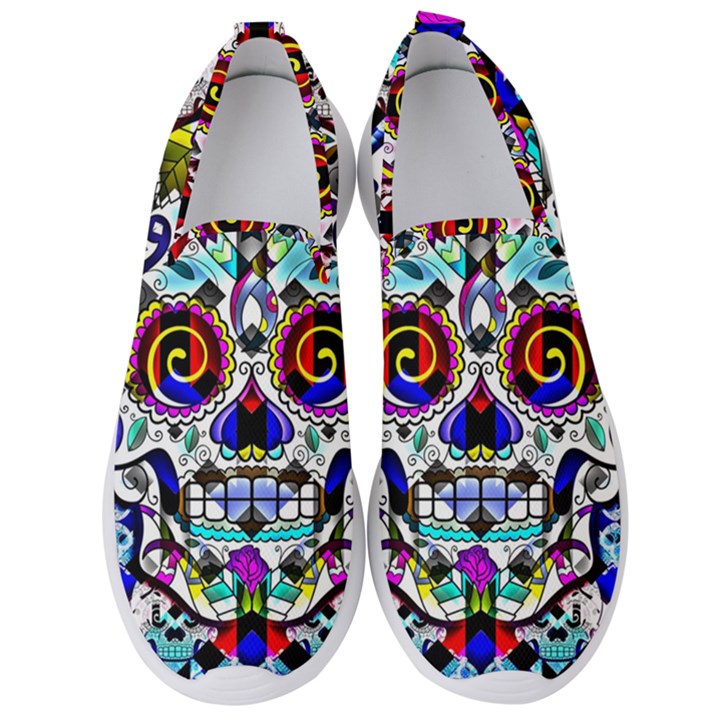 Sugar Skull Pattern 2 Men s Slip On Sneakers