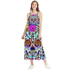 Sugar Skull Pattern 2 Boho Sleeveless Summer Dress by ExtraAwesomeSauce