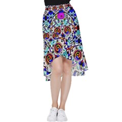 Sugar Skull Pattern 2 Frill Hi Low Chiffon Skirt by ExtraGoodSauce