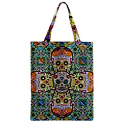 Sugar Skulls Pattern Zipper Classic Tote Bag by ExtraGoodSauce