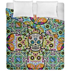 Sugar Skulls Pattern Duvet Cover Double Side (california King Size) by ExtraAwesomeSauce