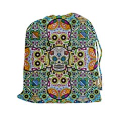 Sugar Skulls Pattern Drawstring Pouch (2xl) by ExtraGoodSauce