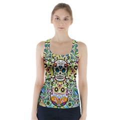 Sugar Skulls Pattern Racer Back Sports Top by ExtraGoodSauce